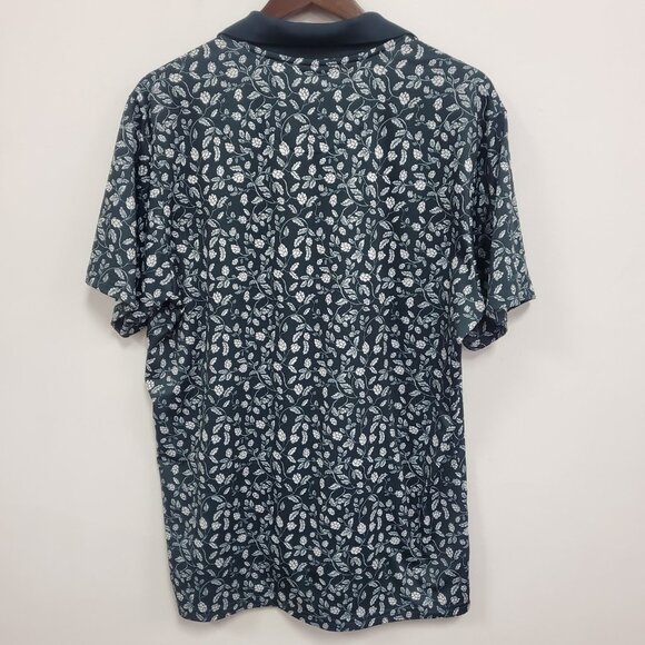 Bonobos Mens Slim Fit Printed Golf Polo Size L Green Floral Preppy Athletic - Picture 3 of 10